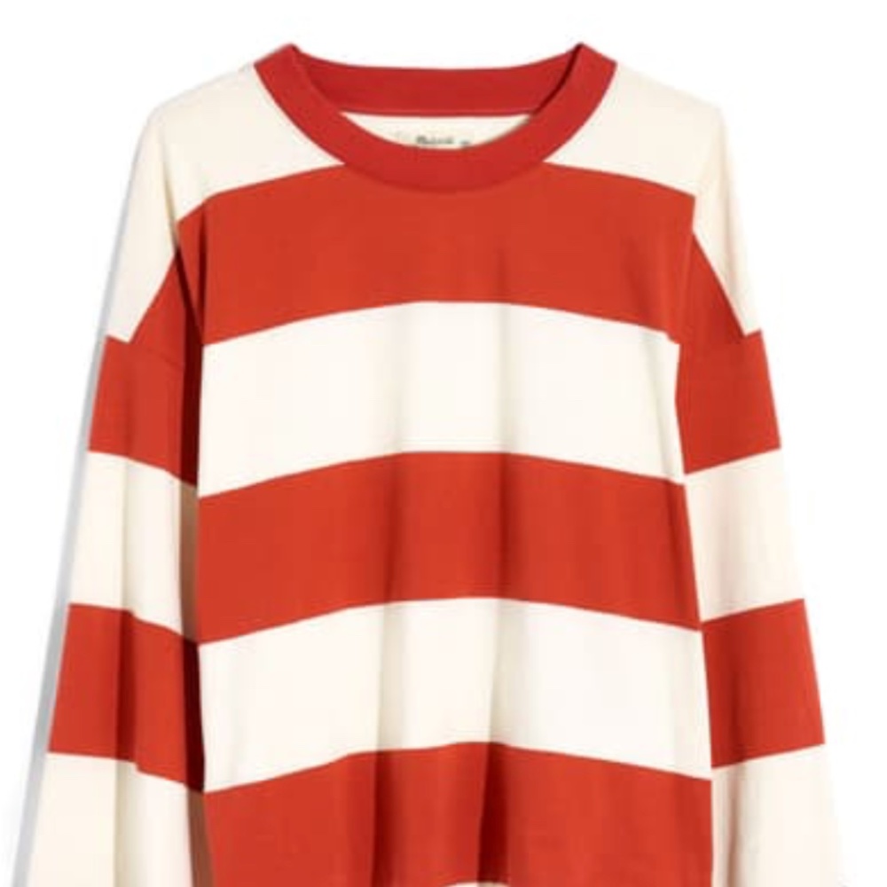 Easy Crop Long-Sleeve Tee in Rugby Stripe